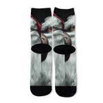 Love Xmas Santa Claus Print Long Socks