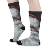 Love Xmas Santa Claus Print Long Socks
