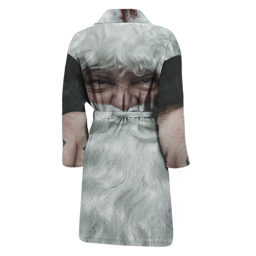 Love Xmas Santa Claus Print Men's Bathrobe