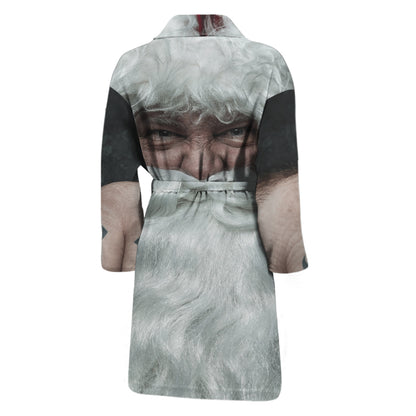Love Xmas Santa Claus Print Men's Bathrobe