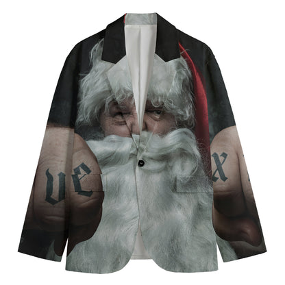 Love Xmas Santa Claus Print Men's Blazer
