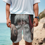 Love Xmas Santa Claus Print Men's Cargo Shorts