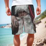 Love Xmas Santa Claus Print Men's Cargo Shorts