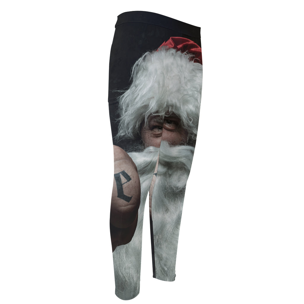Love Xmas Santa Claus Print Men's Compression Pants