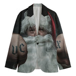 Love Xmas Santa Claus Print Men's Cotton Blazer