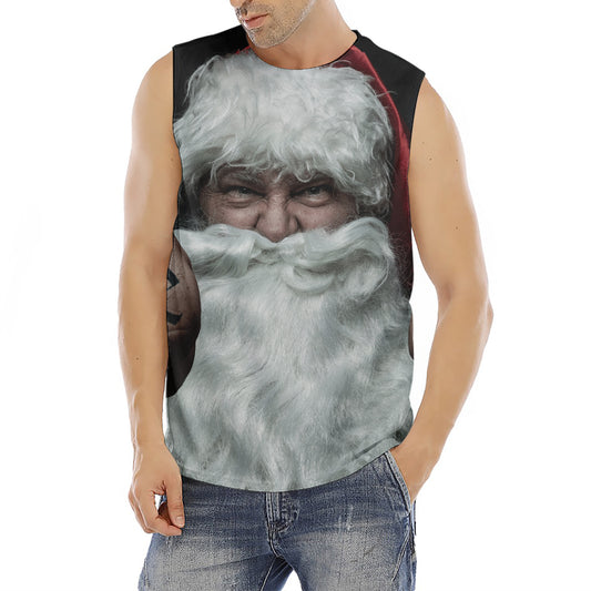 Love Xmas Santa Claus Print Men's Fitness Tank Top