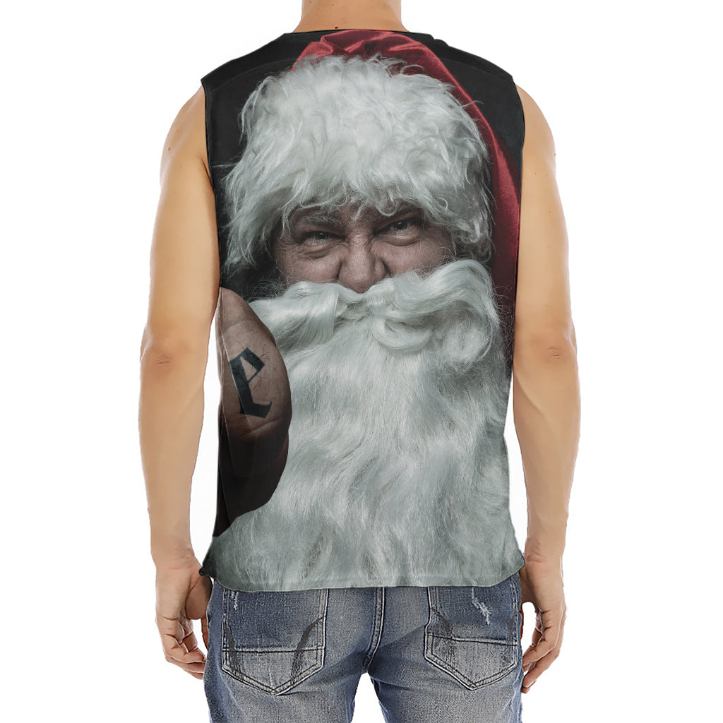 Love Xmas Santa Claus Print Men's Fitness Tank Top