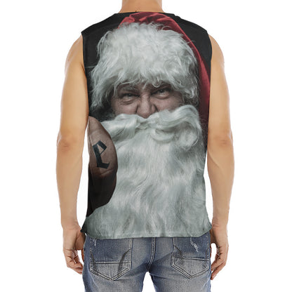 Love Xmas Santa Claus Print Men's Fitness Tank Top
