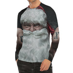 Love Xmas Santa Claus Print Men's Long Sleeve Rash Guard