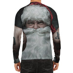 Love Xmas Santa Claus Print Men's Long Sleeve Rash Guard