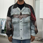 Love Xmas Santa Claus Print Men's Shirt Jacket