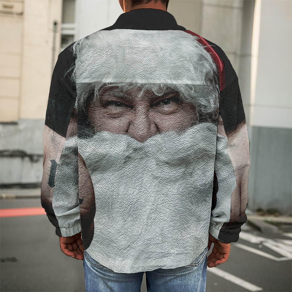 Love Xmas Santa Claus Print Men's Shirt Jacket