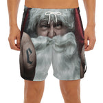 Love Xmas Santa Claus Print Men's Split Running Shorts
