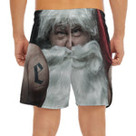 Love Xmas Santa Claus Print Men's Split Running Shorts