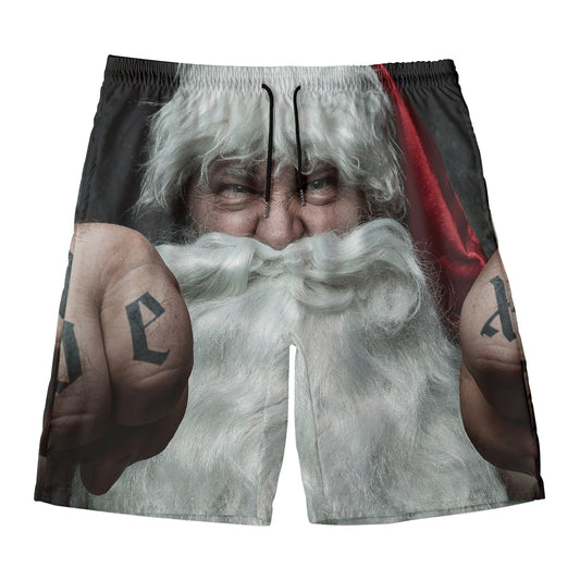 Love Xmas Santa Claus Print Men's Swim Trunks