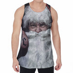 Love Xmas Santa Claus Print Men's Velvet Tank Top