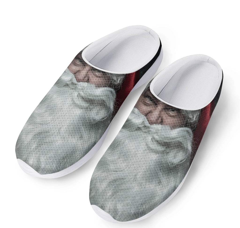 Love Xmas Santa Claus Print Mesh Casual Shoes