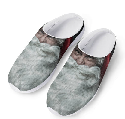 Love Xmas Santa Claus Print Mesh Casual Shoes