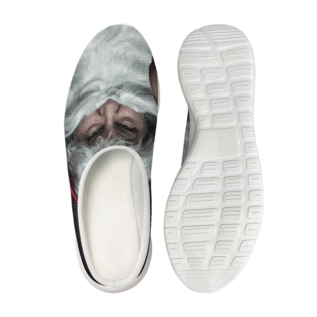 Love Xmas Santa Claus Print Mesh Casual Shoes