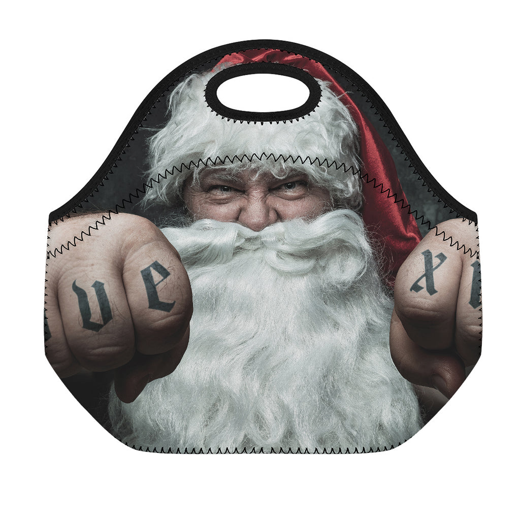 Love Xmas Santa Claus Print Neoprene Lunch Bag