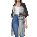 Love Xmas Santa Claus Print Open Front Beach Cover Up