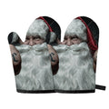 Love Xmas Santa Claus Print Oven Mitts