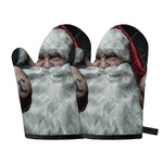 Love Xmas Santa Claus Print Oven Mitts