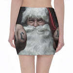 Love Xmas Santa Claus Print Pencil Mini Skirt