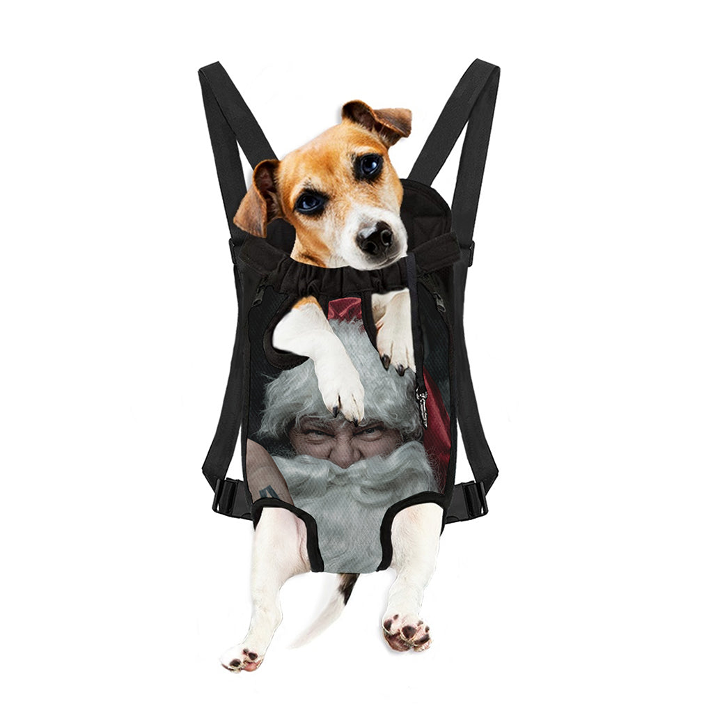 Love Xmas Santa Claus Print Pet Carrier Backpack