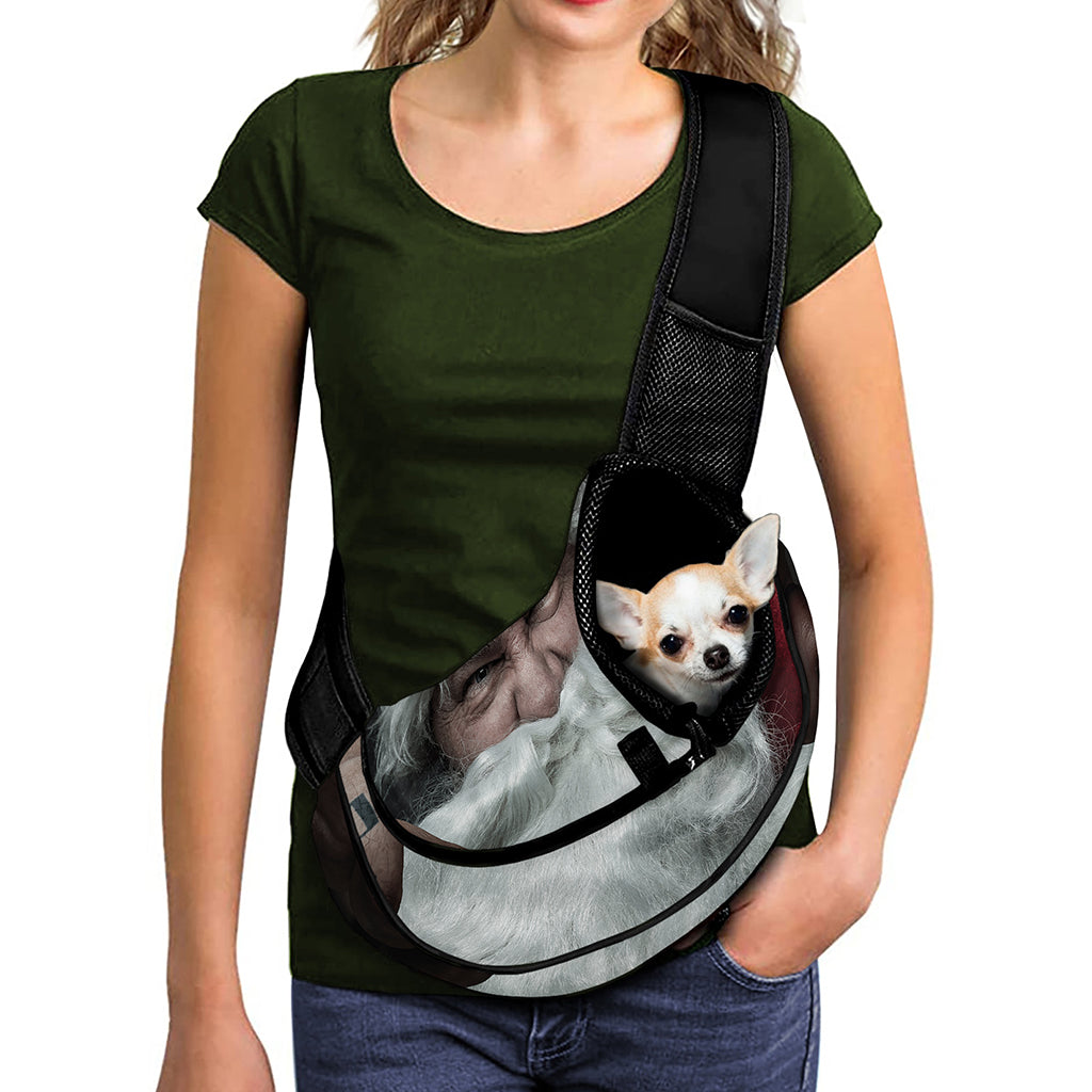 Love Xmas Santa Claus Print Pet Sling Carrier