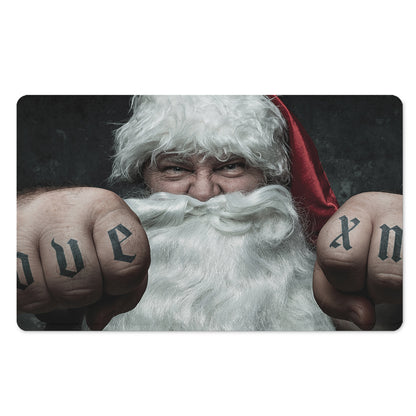 Love Xmas Santa Claus Print Polyester Doormat