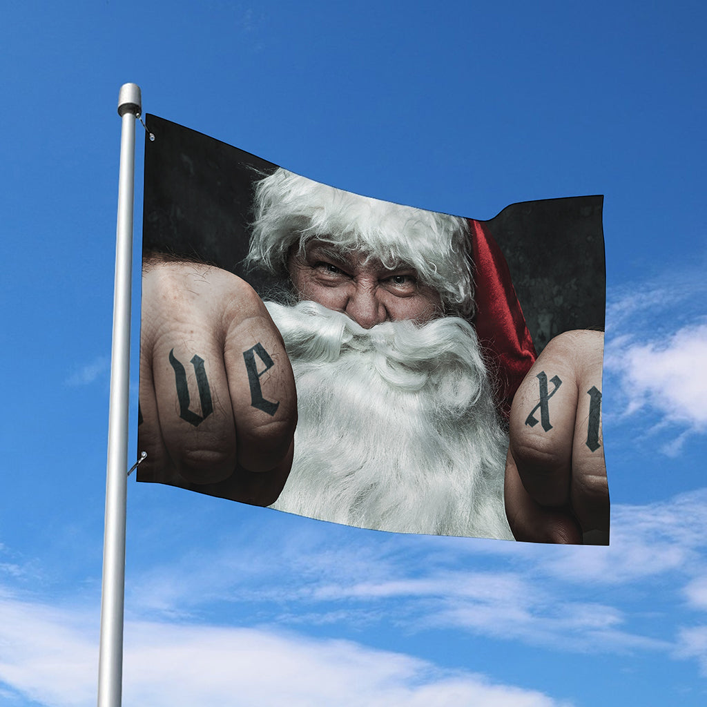 Love Xmas Santa Claus Print Polyester Flag
