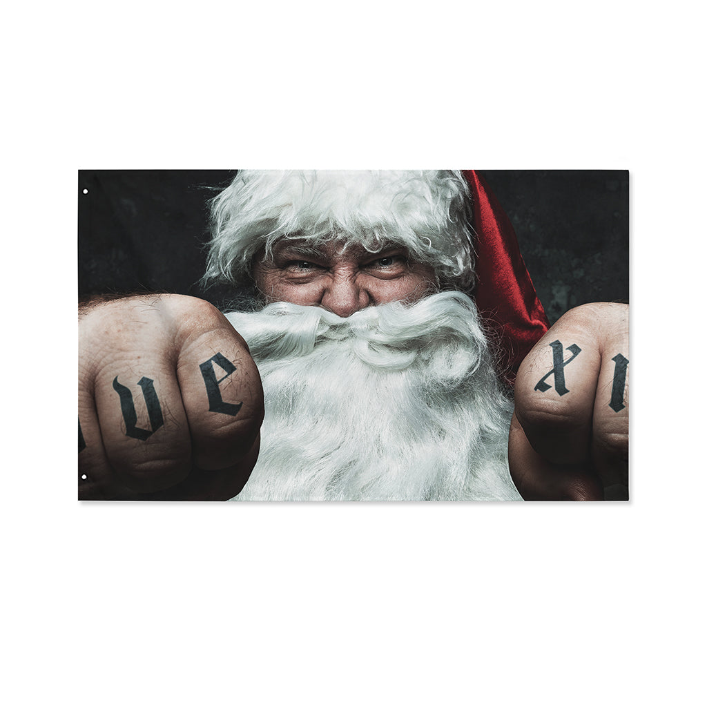 Love Xmas Santa Claus Print Polyester Flag