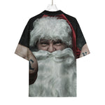 Love Xmas Santa Claus Print Rayon Hawaiian Shirt