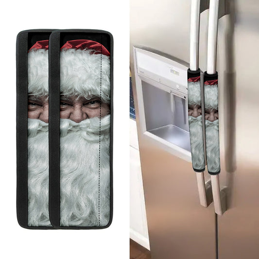 Love Xmas Santa Claus Print Refrigerator Handle Covers