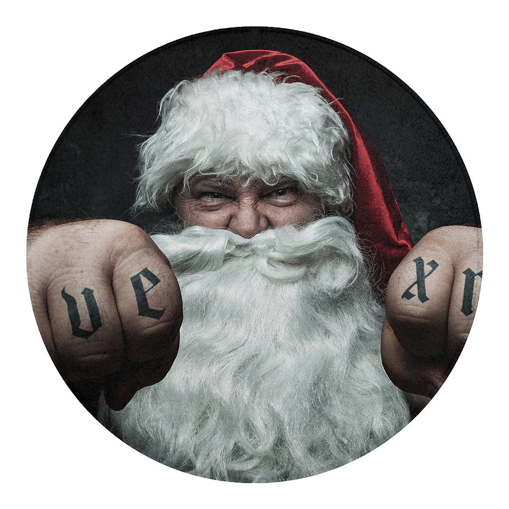 Love Xmas Santa Claus Print Round Blanket