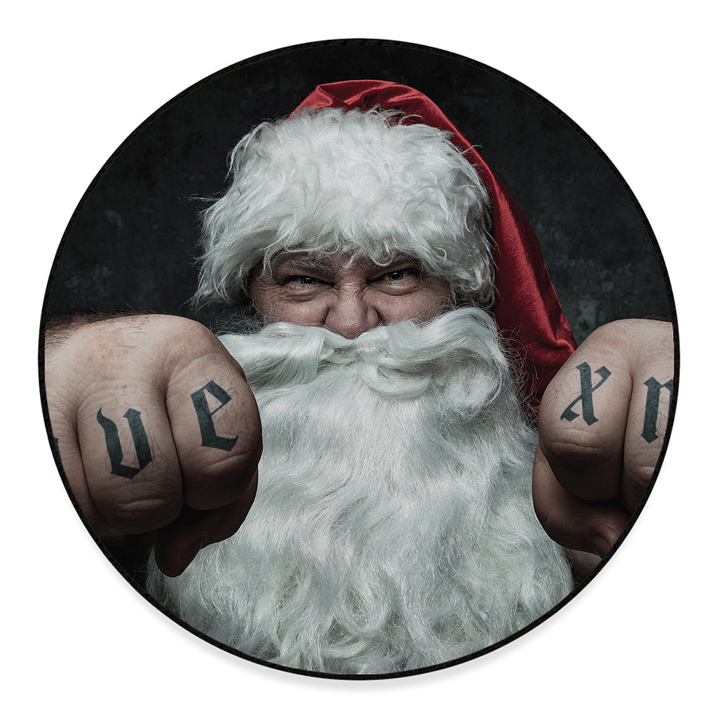 Love Xmas Santa Claus Print Round Floor Mat