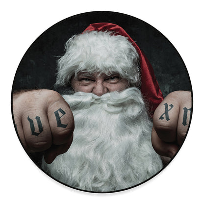 Love Xmas Santa Claus Print Round Floor Mat