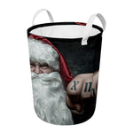 Love Xmas Santa Claus Print Round Laundry Basket