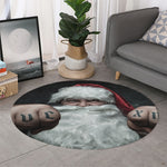 Love Xmas Santa Claus Print Round Rug