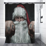 Love Xmas Santa Claus Print Shower Curtain