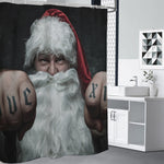 Love Xmas Santa Claus Print Shower Curtain