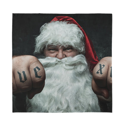 Love Xmas Santa Claus Print Silk Bandana