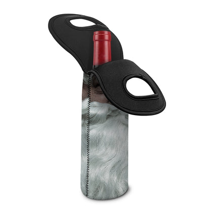 Love Xmas Santa Claus Print Single Neoprene Wine Tote