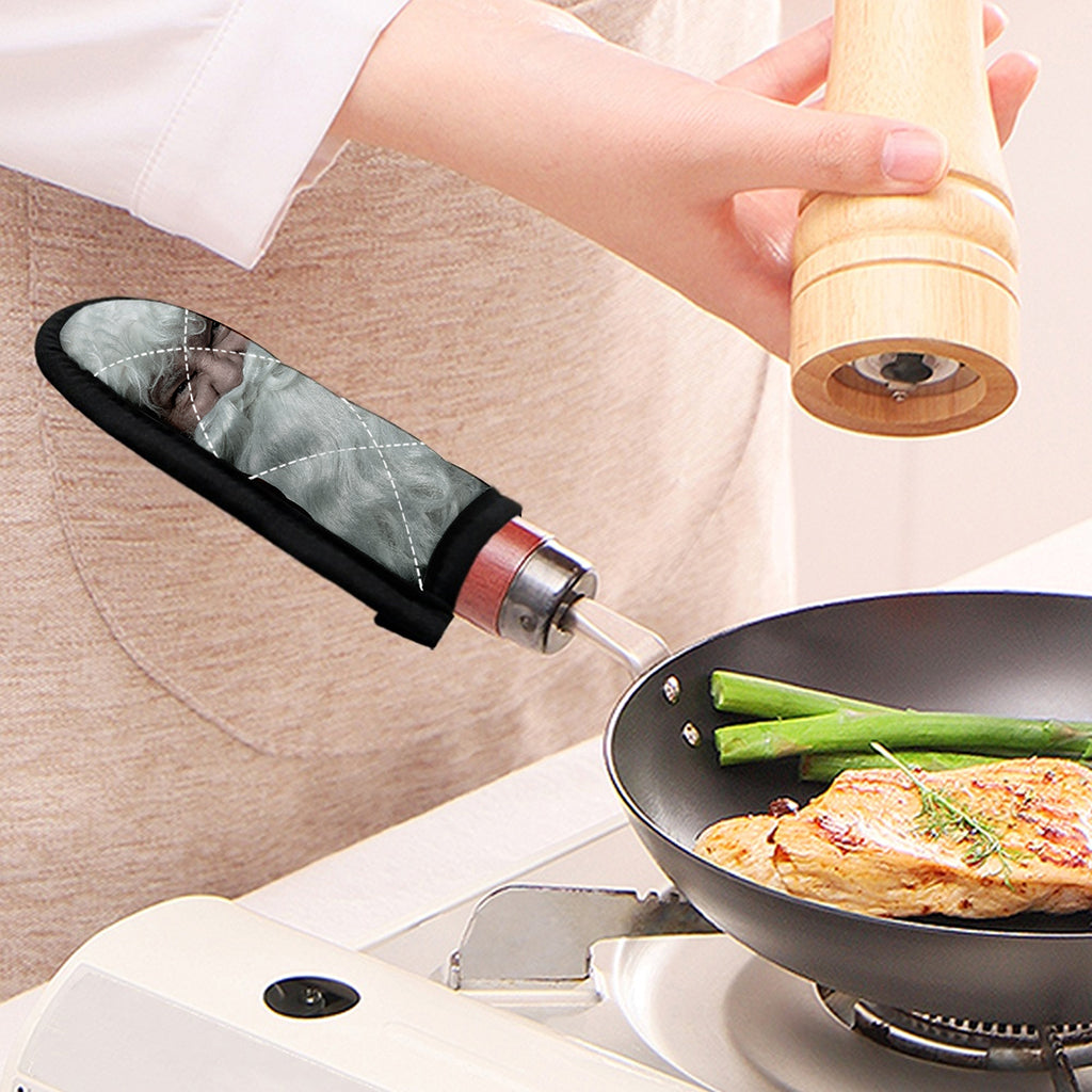 Love Xmas Santa Claus Print Skillet Handle Cover
