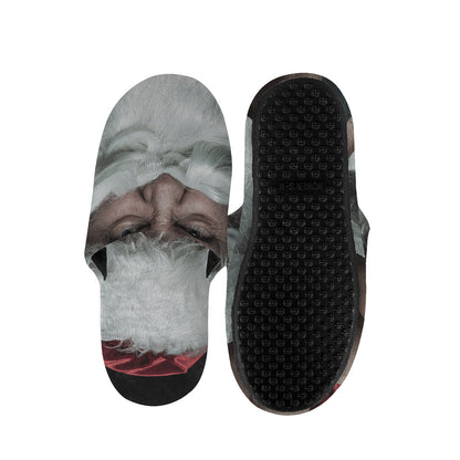 Love Xmas Santa Claus Print Slippers