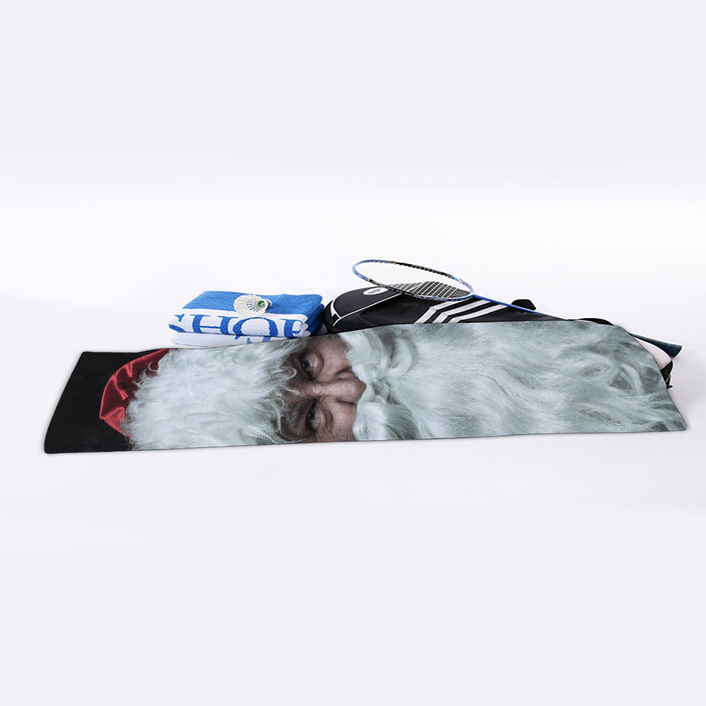 Love Xmas Santa Claus Print Sports Towel