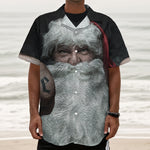Love Xmas Santa Claus Print Textured Short Sleeve Shirt