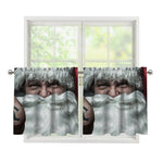 Love Xmas Santa Claus Print Tier Curtains
