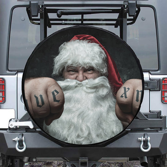 Love Xmas Santa Claus Print Tire Cover